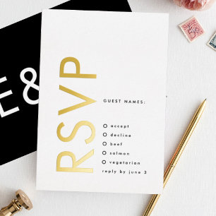 Ultra Modern Bold Big Monogram Gold TWO RSVP