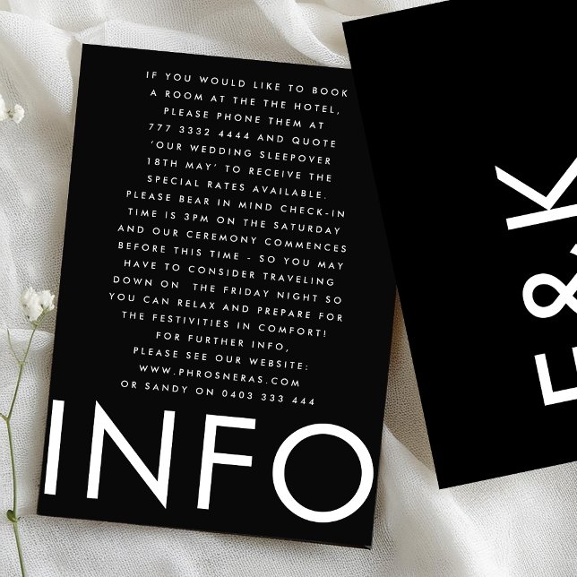 Ultra Modern Bold Big Monogram Simple Wedding Encl Enclosure Card (Creator Uploaded)
