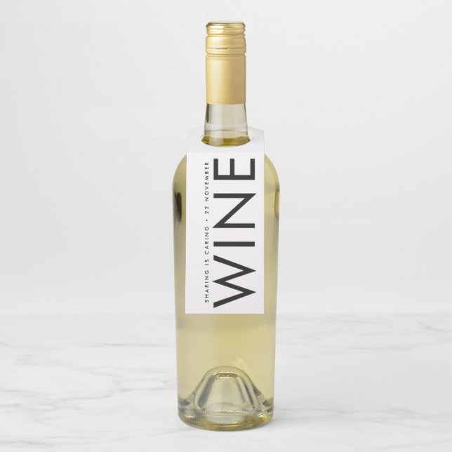 Ultra Modern Bold Big NAMES Simple Bottle Tag (On Bottle)