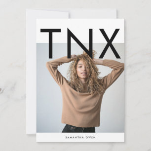 Ultra Modern Bold Big TNX Simple Graduate Thank You Card