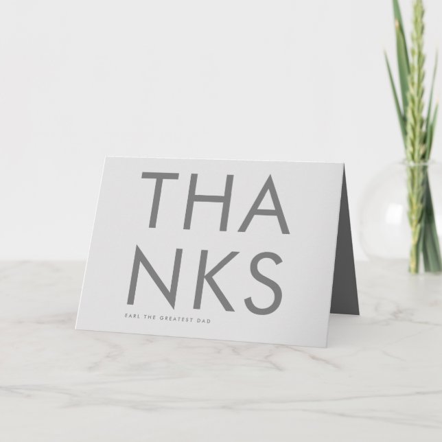 Ultra Modern Bold Grey Name Simple Father's Day Card (Front)
