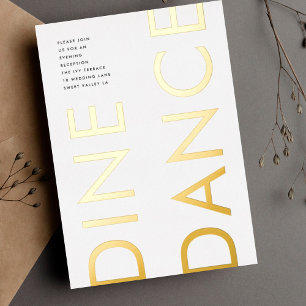 Ultra Modern Bold Monogram Wedding GOLD DINE DANCE