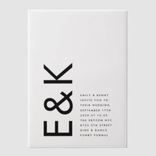 Ultra Modern Bold Monogram Wedding Vellum Invitations