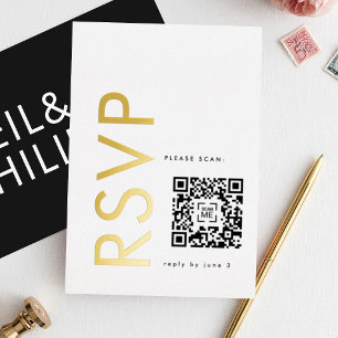 Ultra Modern Bold Names 2 x RSVP GOLD