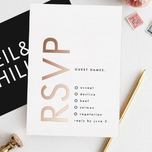 Ultra Modern Bold Names 2 x RSVP ROSE GOLD