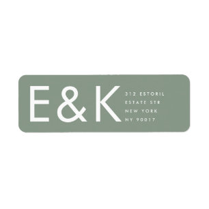 Ultra Modern Bold Sage Green Monogram Simple