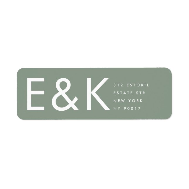 Ultra Modern Bold Sage Green Monogram Simple (Front)