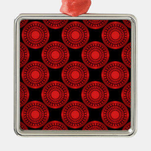 Ultra Modern Circles Premium Ornament, Red Metal Tree Decoration