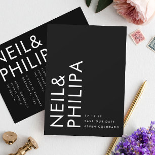 Ultra Modern Editable Premium Non-Photo Bold Names Save The Date