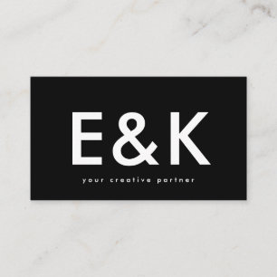 Ultra Modern Extra Bold Big Monogram Black Business Card