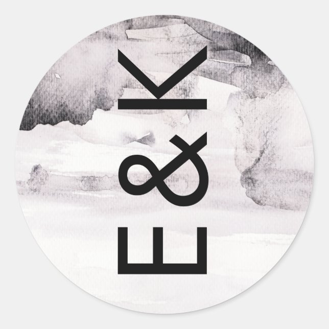 Ultra Modern Gender Neutral Wedding Classic Round Sticker (Front)