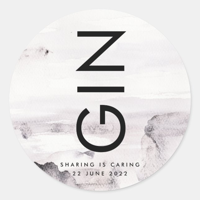 Ultra Modern Gender Neutral Wedding Classic Round Sticker (Front)