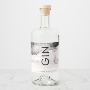 Ultra Modern Gender Neutral Wedding Liquor Bottle Label