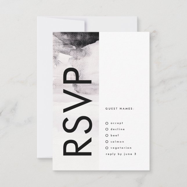 Ultra Modern Gender Neutral Wedding RSVP Card (Front)