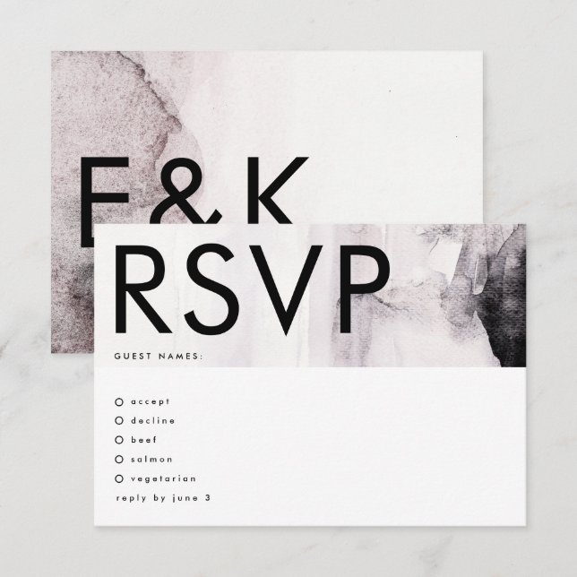 Ultra Modern Gender Neutral Wedding RSVP Card (Front/Back)