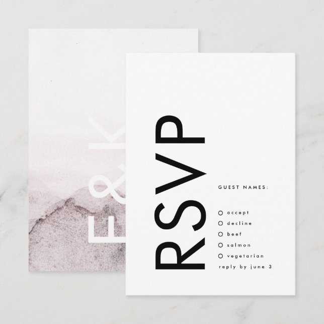 Ultra Modern Gender Neutral Wedding RSVP Card (Front/Back)