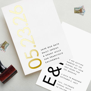 Ultra Modern Gold No Photo Bold DATE Save The Date
