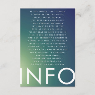 Ultra Modern Gradient Green Blue Ombre Wedding Enclosure Card