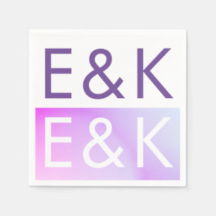 Ultra Modern Gradient Purple Fall Wedding Napkin