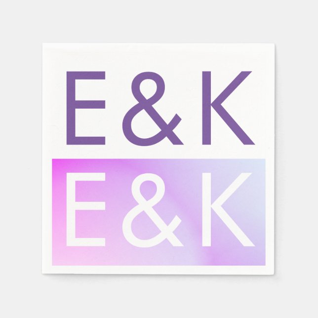 Ultra Modern Gradient Purple Fall Wedding Napkin (Front)