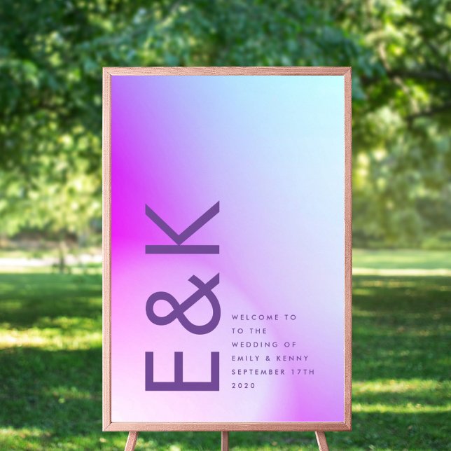 Ultra Modern Gradient Purple Fall Wedding Poster (Creator Uploaded)