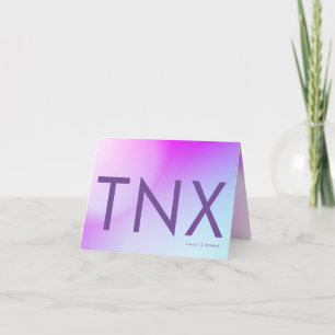 Ultra Modern Gradient Purple Fall Wedding Thank You Card