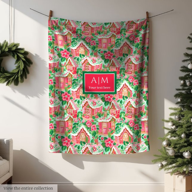 Ultra modern hot pink watercolor preppy festive fleece blanket (Ultra modern hot pink watercolor preppy festive Fleece Blanket )