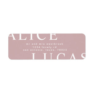 ultra modern large monogram return address label