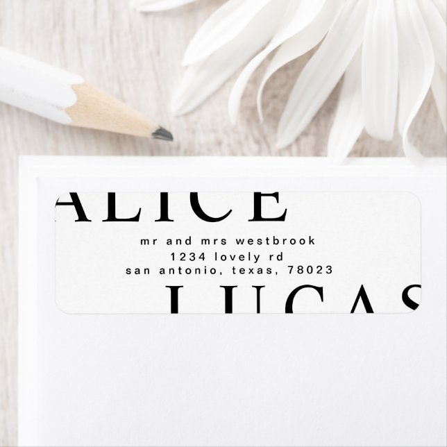 Ultra Modern Large Monogram Return Address Label (Insitu)