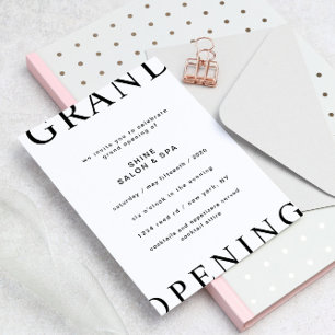 Ultra Modern Layout Black And White Grand Opening Invitation
