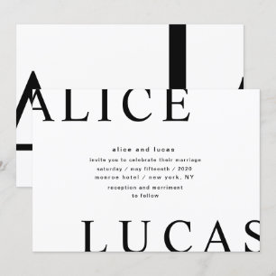 Ultra Modern Layout Elegant Monogram Wedding Invitation