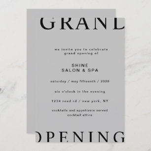 ultra modern layout elegant script grand opening invitation