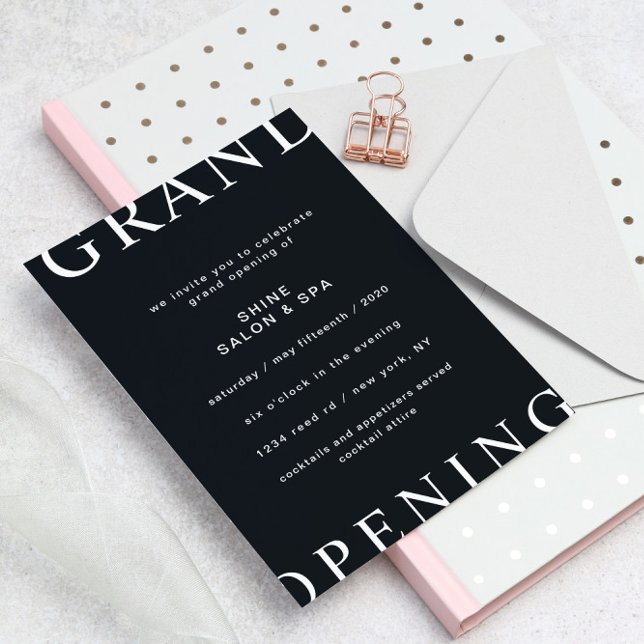 Ultra Modern Layout Elegant Script Grand Opening Invitation (Creator Uploaded)