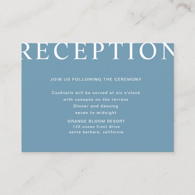 ultra modern layout Reception Enclosure Card (Front)