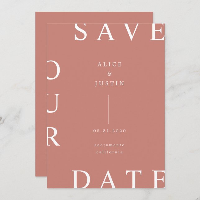 ultra modern layout Save the Date Invitation (Front/Back)
