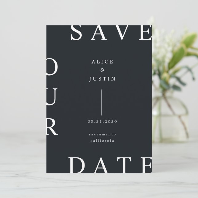 Ultra Modern Layout Save the Date Invitation (Standing Front)