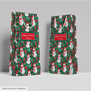 Ultra modern magenta green preppy Christmas bag
