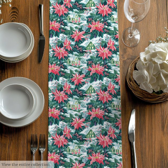 Ultra modern magenta green preppy Christmas runner (Ultra modern magenta green preppy Christmas runner)