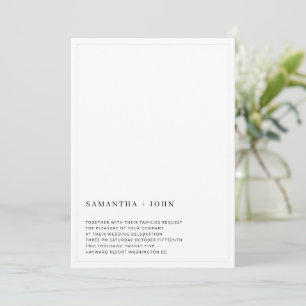 Ultra Modern Minimal Aesthetic Wedding Invitation