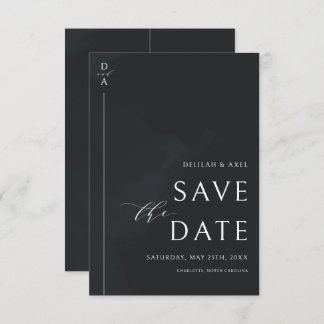 Ultra-Modern Minimal Black & White Save the Date