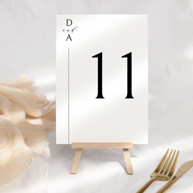Ultra-Modern Minimal Black & White Table Number (Creator Uploaded)