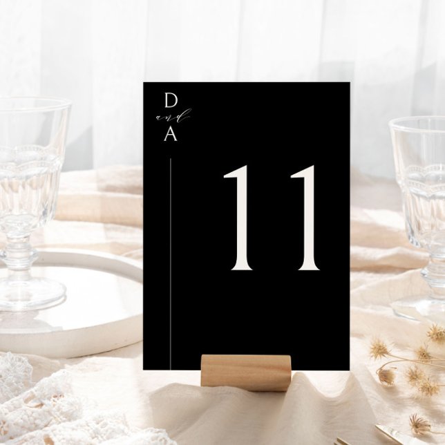 Ultra-Modern Minimal Black & White Table Number-N Save The Date (Creator Uploaded)