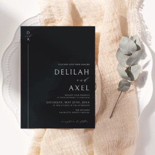 Ultra-Modern Minimalist Black and White Wedding Invitation