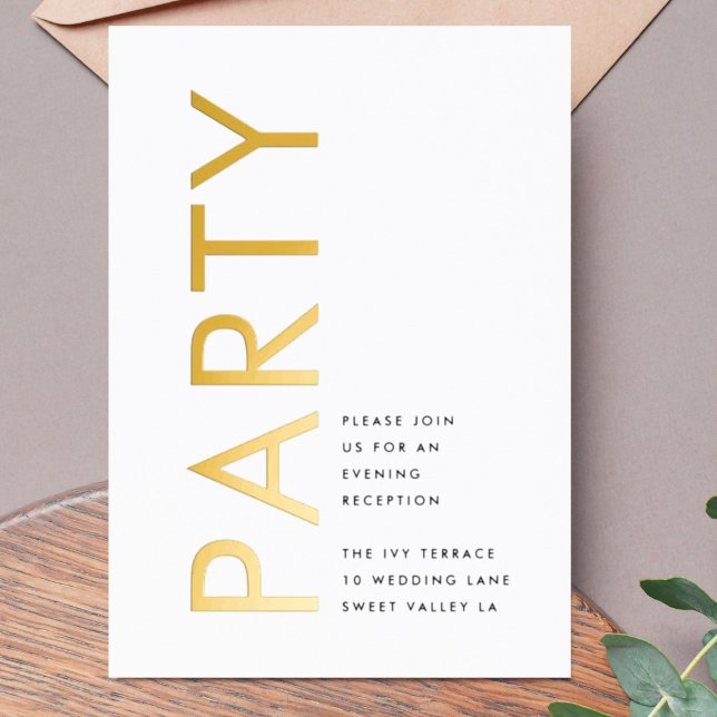 Ultra Modern Monogram GOLD FOIL PARTY INVITATION (Creator Uploaded)