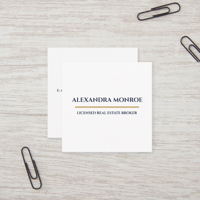 Ultra-Modern Real Estate Square Business Card (Front/Back In Situ)