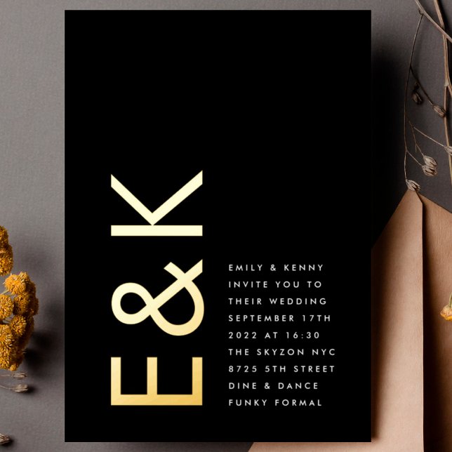 Ultra Modern REAL GOLD Monogram Simple Wedding (Creator Uploaded)