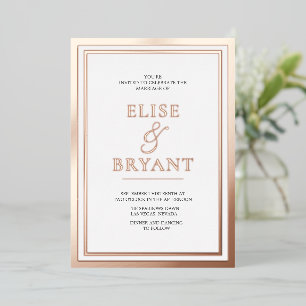 Ultra Modern Rose Gold Blush Foil Wedding