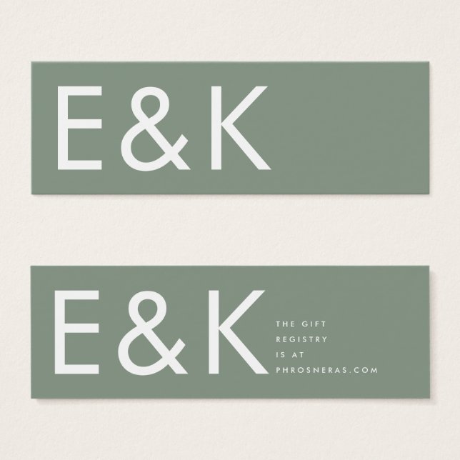 Ultra Modern Sage Green Big Monogram Simple (Front & Back)