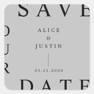 ultra modern save the date sticker