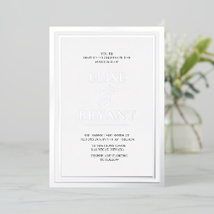 Ultra Modern Silver Foil Wedding Foil Invitation